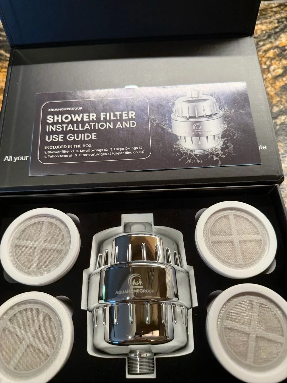 Aqua Home Group Spa  20 Stage Luxury Filtered Shower Head Set Brand New in Box